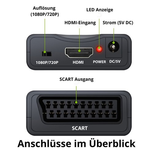 HDMI auf SCART Adapter Konverter AV Wandler 1080P Full HD TV Scaler + Kabel NEU - Bild 8 von 9