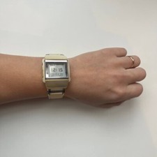 RARE Casio Baby-G BG-2000C / 3077 sleek metallic digital watch silver and cream