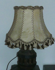 Wagenrad-Radnarben Tischleuchte...VINTAGE mit Leder-Lampenschirm...Stil Landhaus