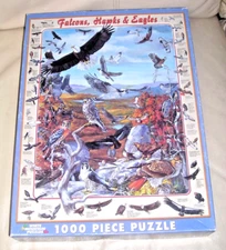COMP 2006 HTF Falcons Hawks & Eagles Osprey Prairie Birds Names 1000 Pc Puzzle