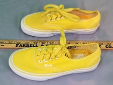Vans Classic Authentic Yellow Sneaker Skateboarding Shoe Size Men 5 Women 6.5