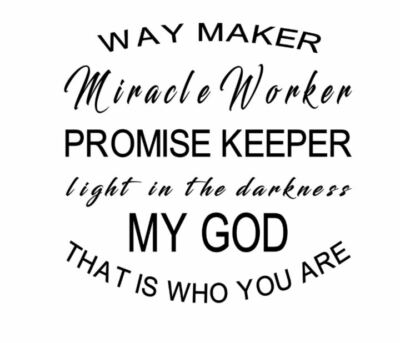 Way Maker Miracle Worker Office Wall Decorative Quote Sticker Decal 12 x  12