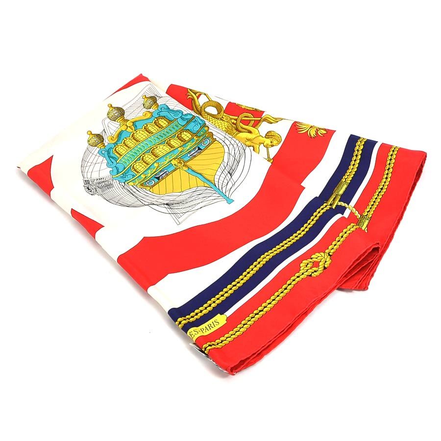 HERMES エルメス カレ90 CHATEAUX DARRIERE レッド Auth HERMES Carre 90 CHATEAUX DARRIERE Scarf Red/Multicolor