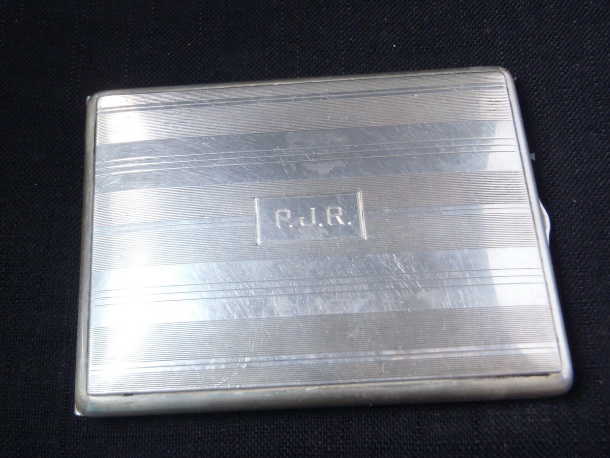 cigarette case manufacturers Art Deco c1920’s Watrous Manufacturing Co. Sterling Silver Cigarette Case  5oz