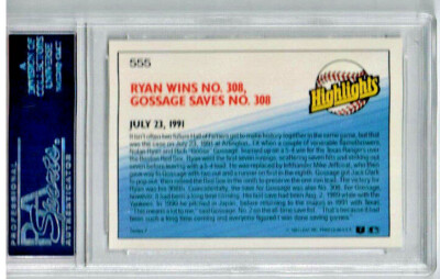 1992 Donruss Gossage/ Nolan Ryan Highlights PSA 10 | eBay