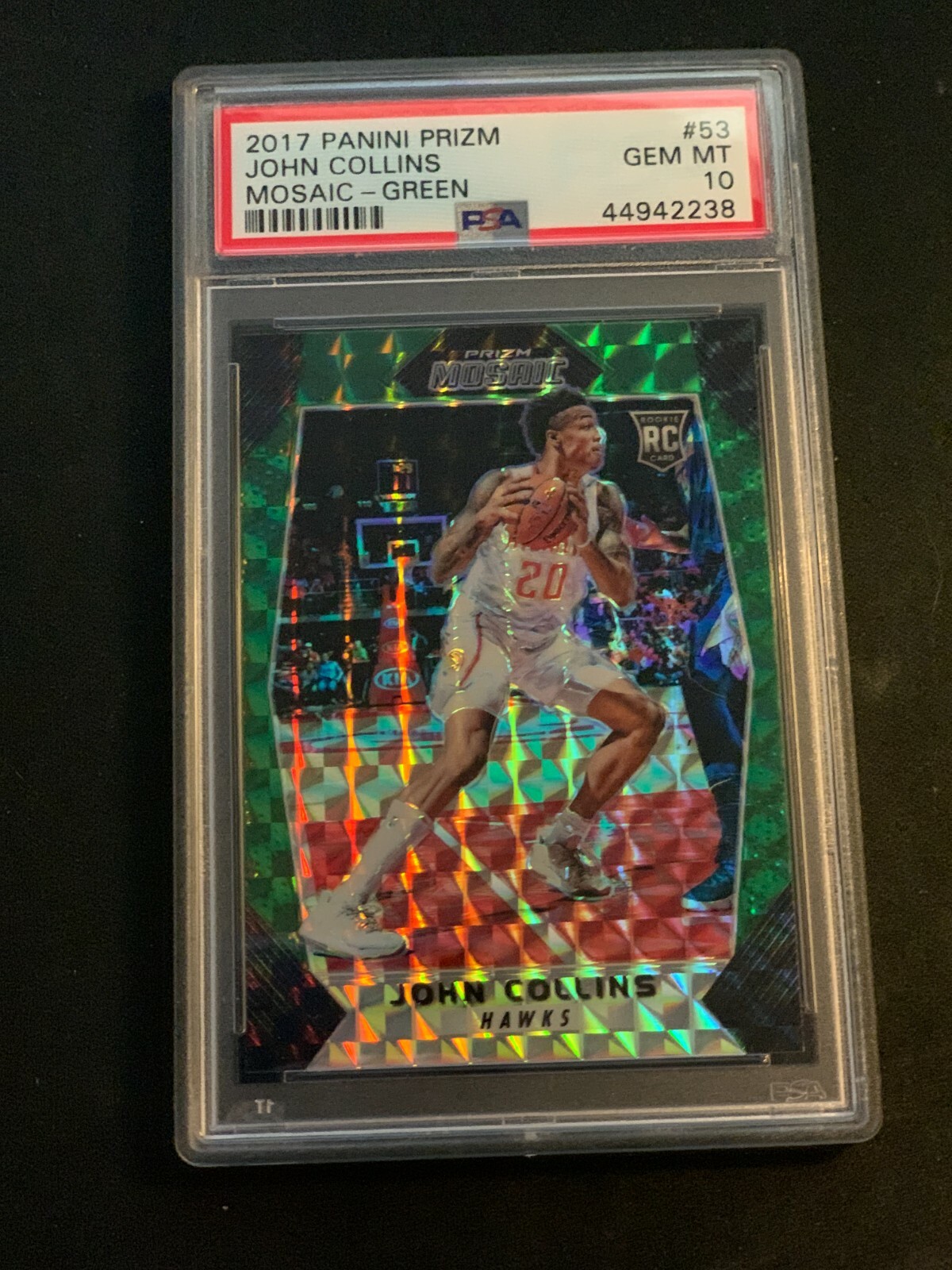 John Collins 2017 Panini Prizm Green Mosaic #53 PSA 10 GEM MINT Rookie Card RC