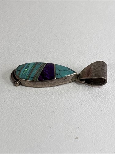 Navajo Künstler C. Webster Sterlingsilber Multi Opal Stein Anhänger 3,7 g - Bild 6 von 10