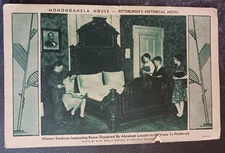 postcard Monongahela House Pittsburgh Hotel history student Abraham Lincoln room