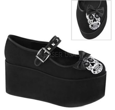 Demonia Schuhe - Click-02 Mary Jane Pumps - Schwarze plateaupumps GR. 37 NEU!