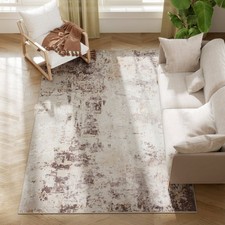 HOMCOM Area Rug 5x7, Machine Washable Rug for Living Room, Mixed-Brown
