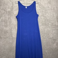 Old Navy Dress Womens L Blue Maxi Sleeveless Stretch Knit super soft
