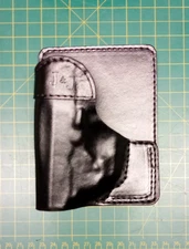 J&J COLT MUSTANG W/ LASERMAX LASER RIGHT BLACK REAR/CARGO POCKET LEATHER HOLSTER