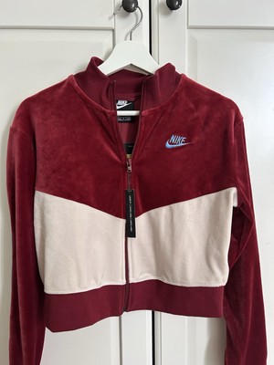 Nike velour maroon tracksuit jacket UK