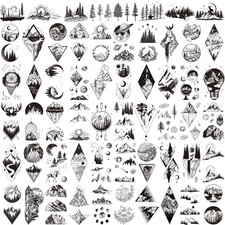 62 Sheets Mountain Temporary Tattoos Stickers, Including Fake Tattoos Waterproof