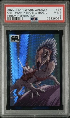 2022 OBI WAN KENOBI & BOGA  PSA 9 TOPPS CHROME STAR WARS GALAXY PRISM #'d /75 