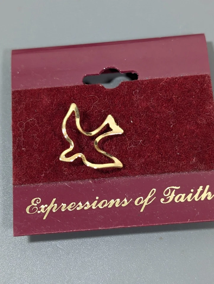 Expressions of Faith Gold Tone Dove Pin Brooch Religious Christian Lapel Pin - Image 2 of 4