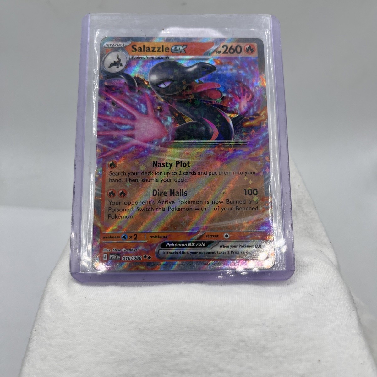 Pokémon Salazzle EX 016/088 POR Full Art Holo Rare 260 HP Flame
