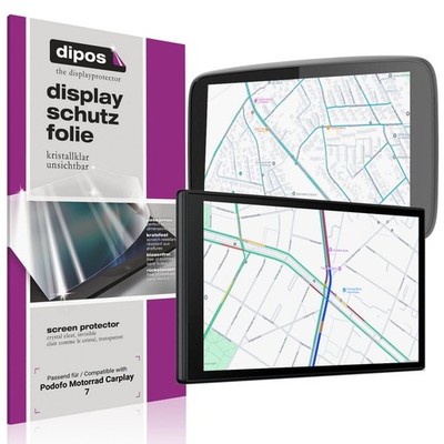 2x Schutzfolie klar für Podofo Motorrad Carplay 7 Displayschutzfolie Folie