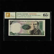 1987 Venezuela Central Bank 20 Bolivares Pick#71