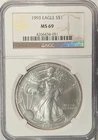 1993 American Silver Eagle - NGC MS69 - A868