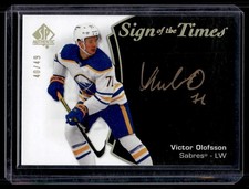 2021-22 Upper Deck SP Authentic Sign of the Times Victor Olofsson Auto 40/49