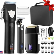 Rechargeable Hair Clippers  Beard Trimmer Set with Travel Case - 3 Pieces