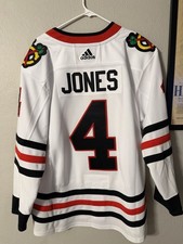 Chicago Blackhawks Seth Jones Jersey Away Size 50 Adidas Authentic (plus patch!)