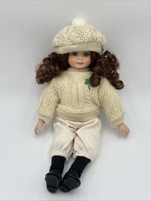 ALBERON PORCELAIN IRISH DOLL 12  TALL GREEN EYES. IRISH Auburn HAIR