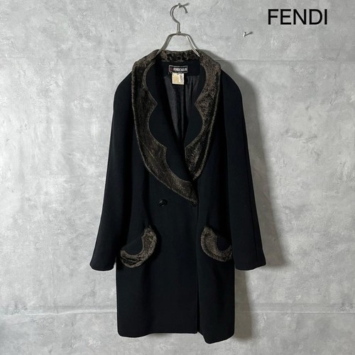 Fendi, Cappotto Fendi Fur Switch misto cashmere Made in Italy taglia N72 anni 80 vintage