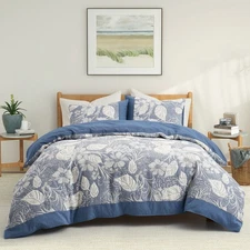 100% Cotton Gauze Double-Layer Floral Jacquard Duvet Cover
