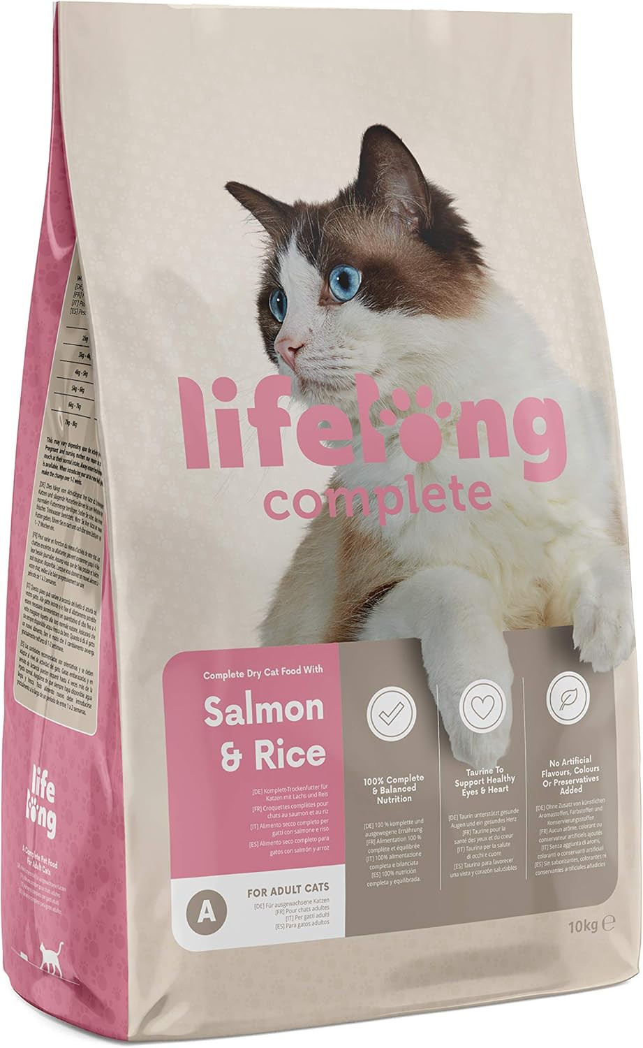 Lifelong Salmone per Gatti Adulti - Crocchette Complete Amazon Brand