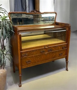 Collectors Display Cabinet, Vintage Display Case, Curio Cabinet Sideboard Buffet