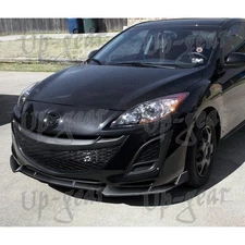For 10-13 Mazda 3 MS-Style Painted Black Front Bumper Splitter Spoiler Lip 3PCS