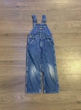 VTG 70s OshKosh B'gosh Kids Denim Overalls Dark Wash Made in USA Size 5
