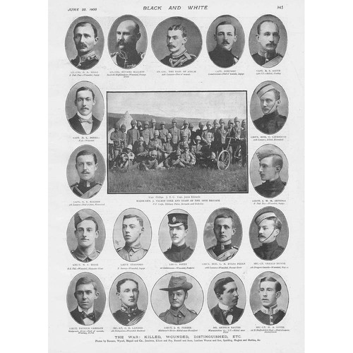 BOER WAR British Officers Killed, Wounded, Distinguished Antique Print 1900 #18