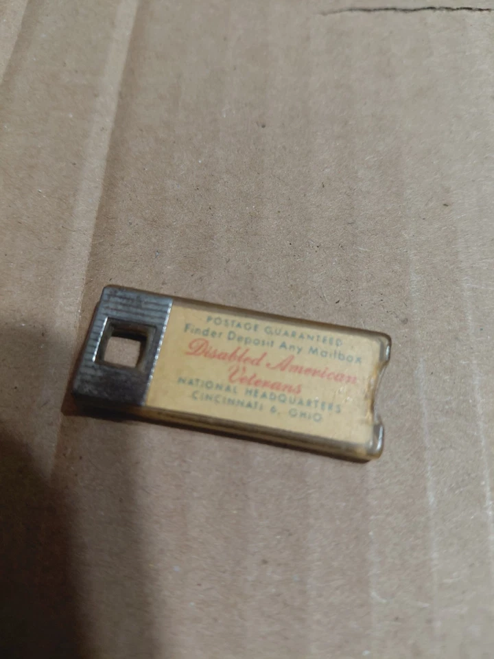 1954 DAV Disabled Veterans License Plate Key Chain Tag TENNESSEE Carter County - Image 2 of 2
