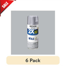 Rust-Oleum 2X Ultra Cover Metallic Silver Spray Paint 11 oz Paint Primer, 6 Pack
