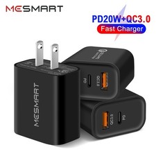 Lot US 2-Port Black PD QC3.0 Power Adapter AC Home Wall Charger Plug Universal