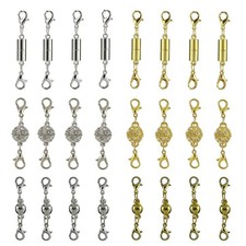 24pcs DIY Jewelry Necklace Converter Extender Magnetic Lobster Clasps Assortment