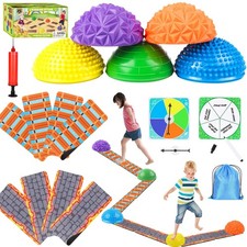 Stepping Stones for Kids, Textured Balance Pods and Adventure Floor Mats Set,...