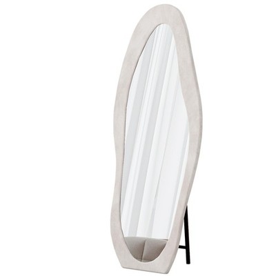 Full Length Mirror Standing Floor Mirror Irregular Wavy Wall Mirror Flannel