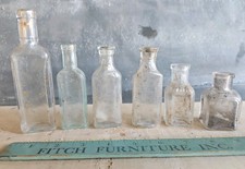 Lot Of 6 Antique Glass Bottles No Chips Nor Cracks