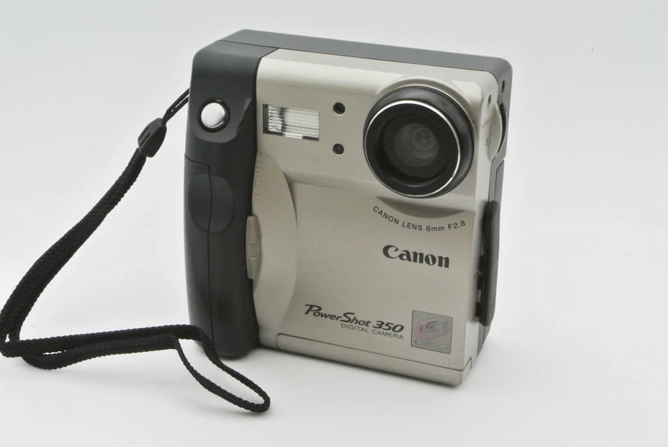 Vintage Canon Powershot 350 (1997) Digital Point & Shoot Camera w/CF card - Image 4 of 4