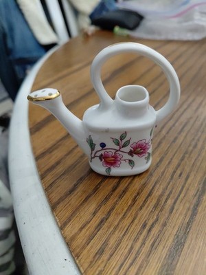 Vintage Hammersley Hand-Painted Pink Flowers Miniature Tea Pot Gold Trim