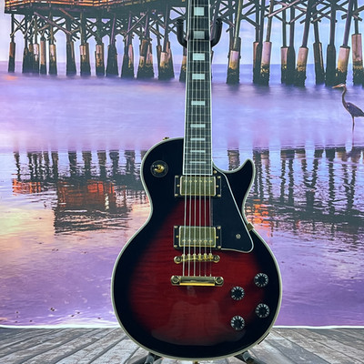 In stock Custom Shop Black Red burst electric guitar 6 strings free shipping
