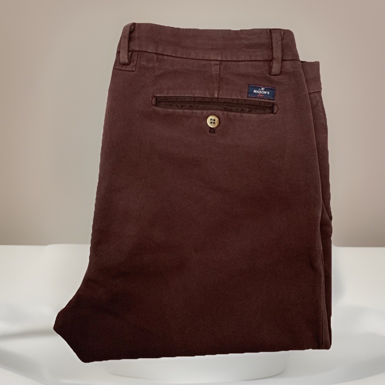 Em's of Mason's New York Men's Size W36/L32  52 Chino Stretch Pants Maroon $295