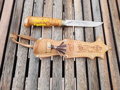 Marttiini Finland Puukko Messer – Maserbirke mit Lederscheide & Aufkleber - Bild 1 von 4