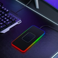 Car Wireless Charger Fast Charging Anti-skid Mat Holder w/ LED Atmosphere Light