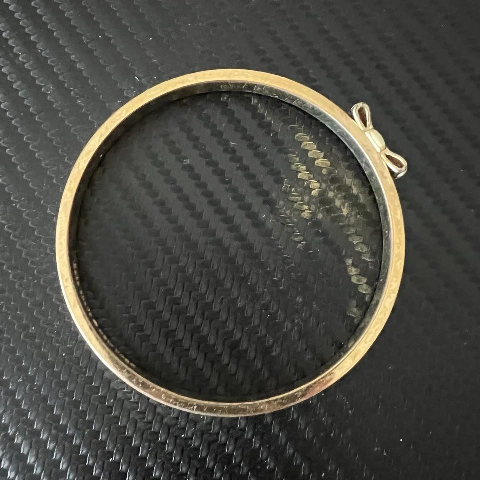 Kate Spade New York Take A Bow White Enamel Gold Trim Bangle Bracelet 2.5” - Image 3 of 4