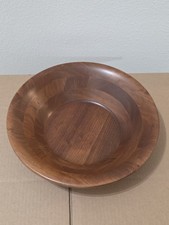Lg 14.5" Walnut Wooden Salad Serving Bowl Segmented Vintage Mid Century Modern